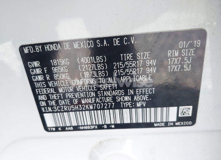 Photo 9 of 2019 Honda Hr-v LX (VIN 3CZRU5H32KM707277)