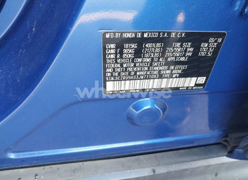 Photo 9 of 2018 Honda Hr-v LX (VIN 3CZRU5H33JM711093)