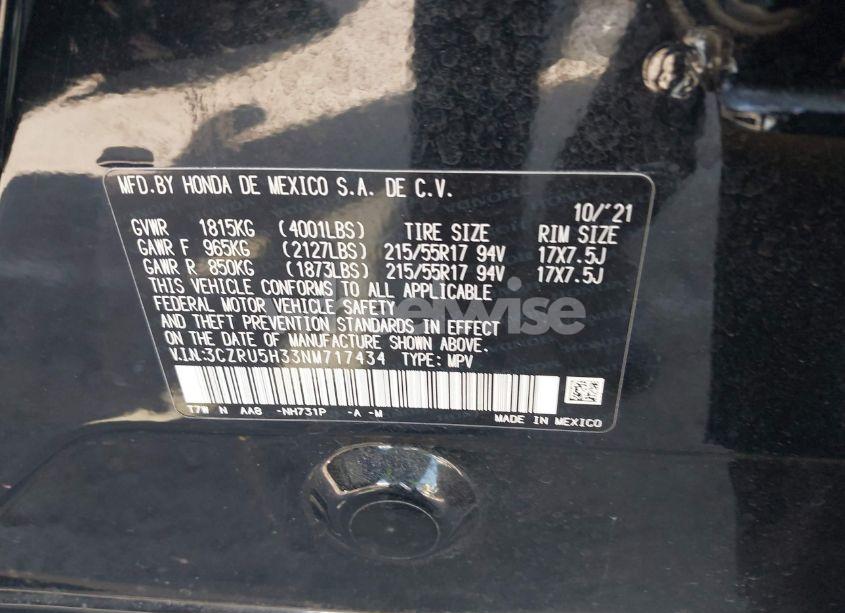 Photo 9 of 2022 Honda Hr-v 2WD LX (VIN 3CZRU5H33NM717434)