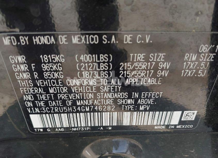 Photo 9 of 2016 Honda Hr-v LX (VIN 3CZRU5H34GM746282)