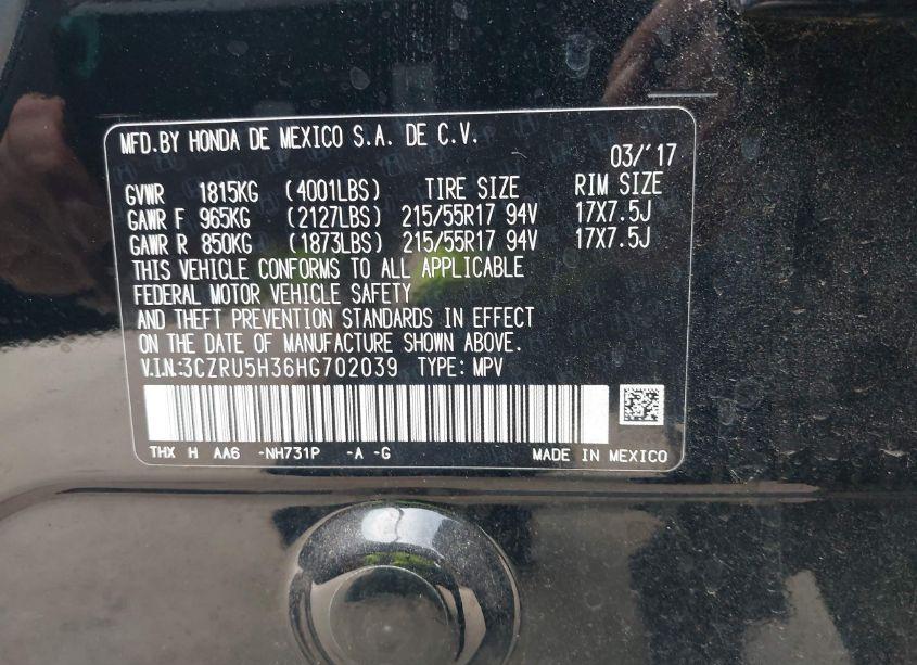 Photo 9 of 2017 Honda Hr-v LX (VIN 3CZRU5H36HG702039)