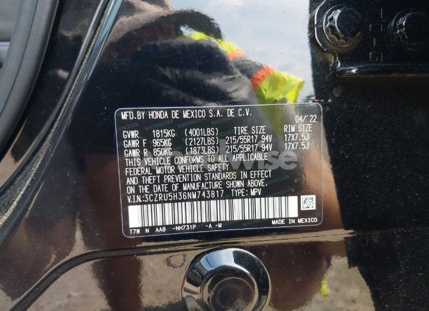 Photo 9 of 2022 Honda Hr-v 2WD LX (VIN 3CZRU5H36NM743817)