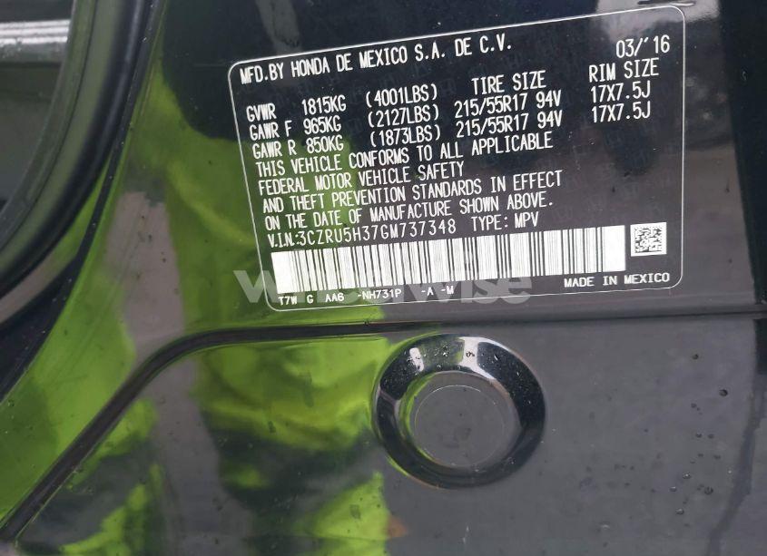 Photo 9 of 2016 Honda Hr-v LX (VIN 3CZRU5H37GM737348)