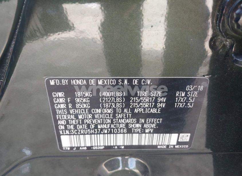 Photo 9 of 2018 Honda Hr-v LX (VIN 3CZRU5H37JM710366)