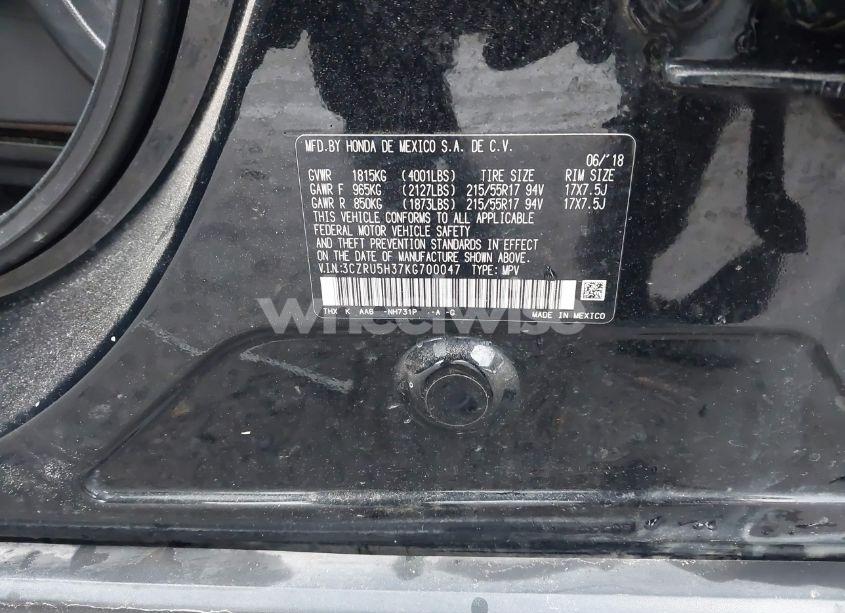 Photo 9 of 2019 Honda Hr-v LX (VIN 3CZRU5H37KG700047)