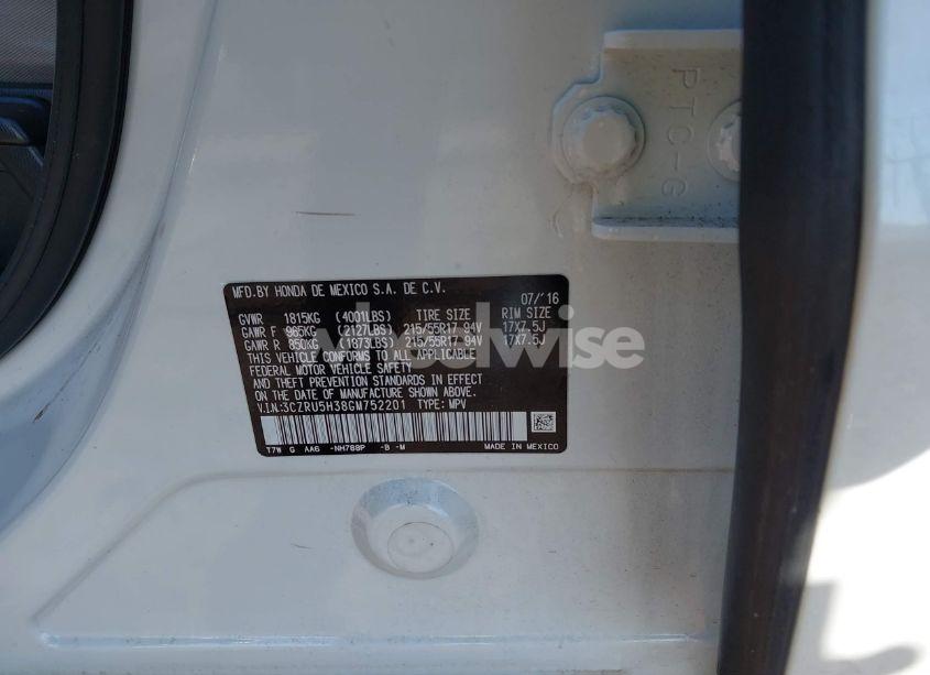 Photo 9 of 2016 Honda Hr-v LX (VIN 3CZRU5H38GM752201)