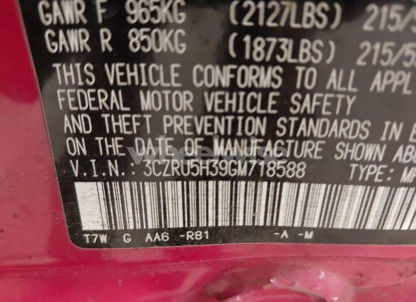 Photo 9 of 2016 Honda Hr-v LX (VIN 3CZRU5H39GM718588)