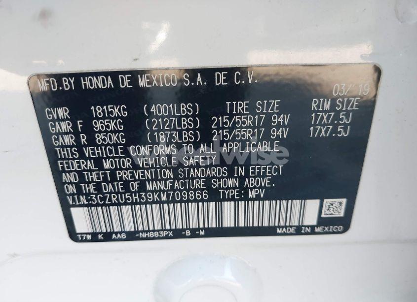 Photo 9 of 2019 Honda Hr-v LX (VIN 3CZRU5H39KM709866)