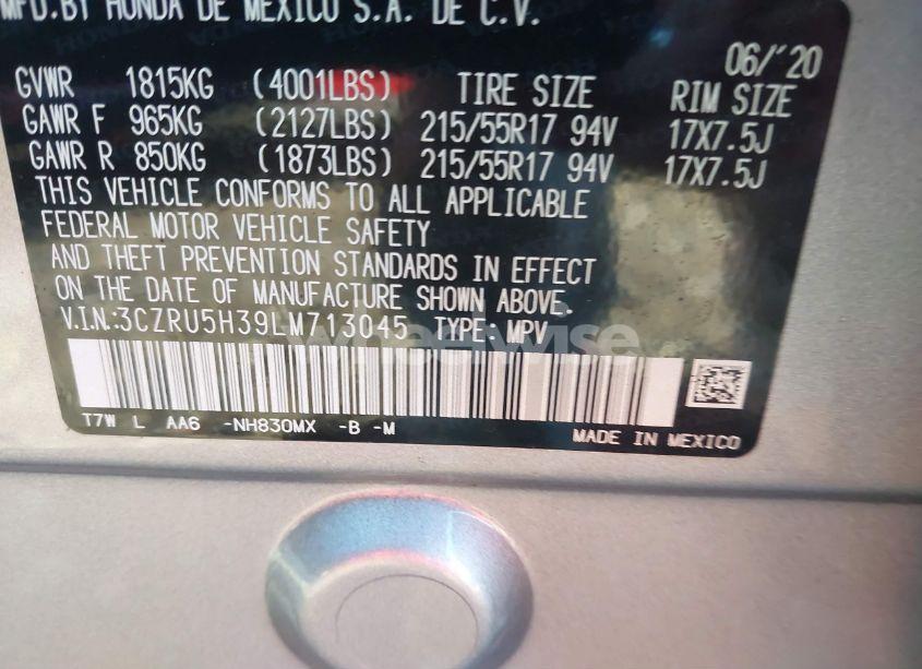 Photo 9 of 2020 Honda Hr-v 2WD LX (VIN 3CZRU5H39LM713045)