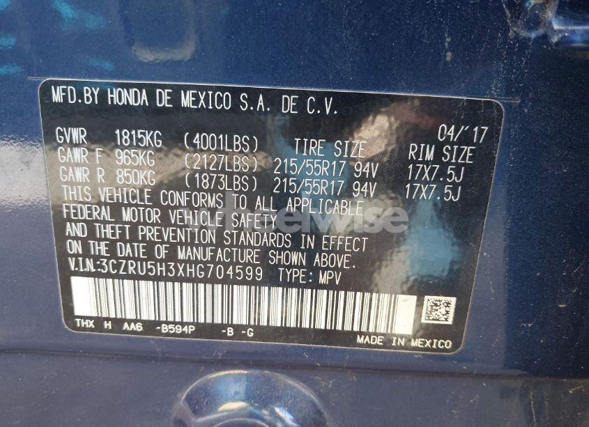 Photo 9 of 2017 Honda Hr-v LX (VIN 3CZRU5H3XHG704599)