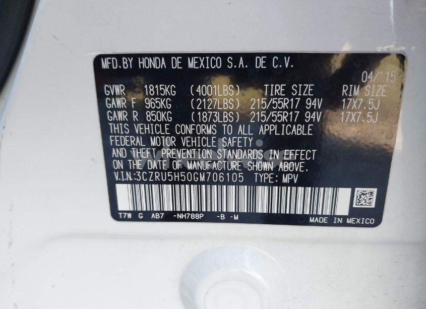 Photo 9 of 2016 Honda Hr-v EX (VIN 3CZRU5H50GM706105)