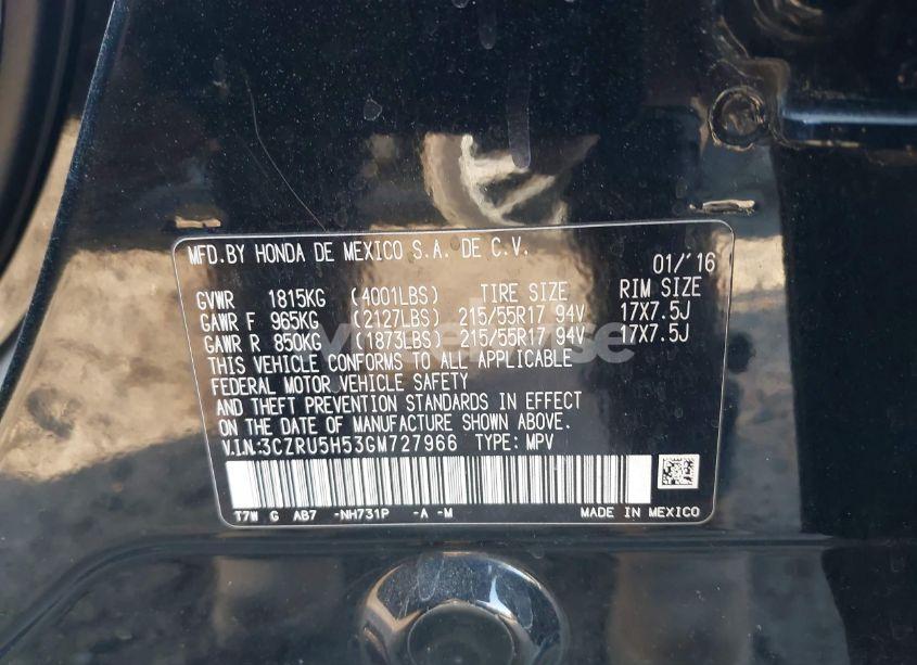 Photo 9 of 2016 Honda Hr-v EX (VIN 3CZRU5H53GM727966)