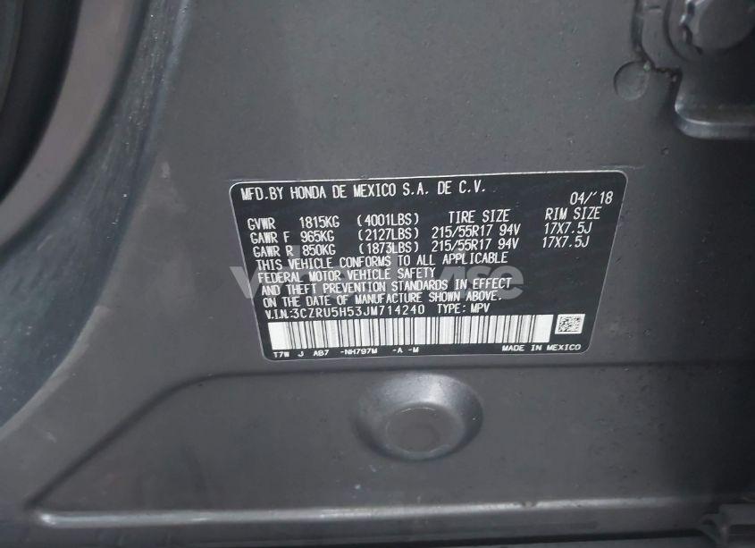 Photo 9 of 2018 Honda Hr-v EX (VIN 3CZRU5H53JM714240)