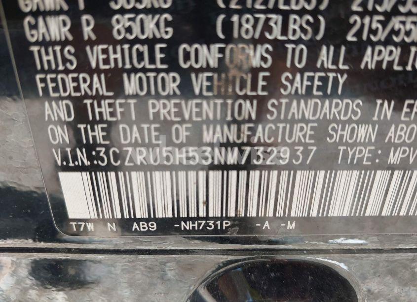 Photo 9 of 2022 Honda Hr-v 2WD EX (VIN 3CZRU5H53NM732937)