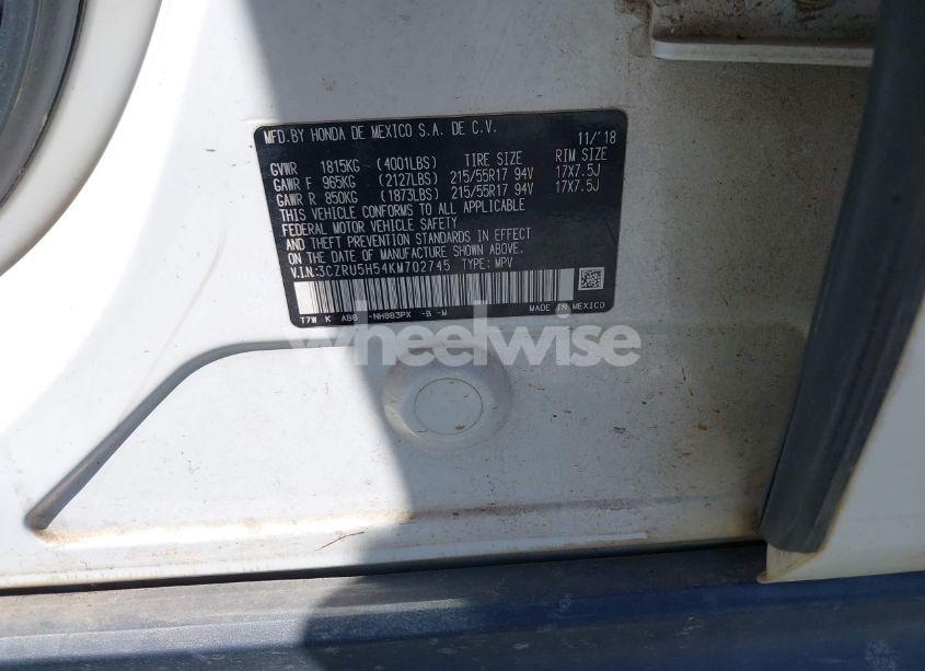 Photo 9 of 2019 Honda Hr-v EX (VIN 3CZRU5H54KM702745)