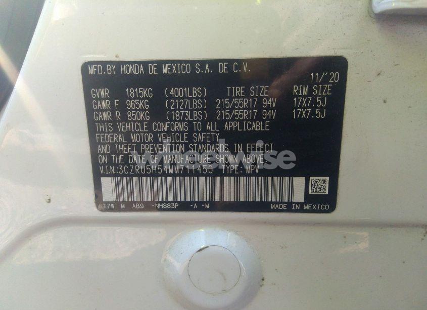 Photo 9 of 2021 Honda Hr-v 2WD EX (VIN 3CZRU5H54MM711450)