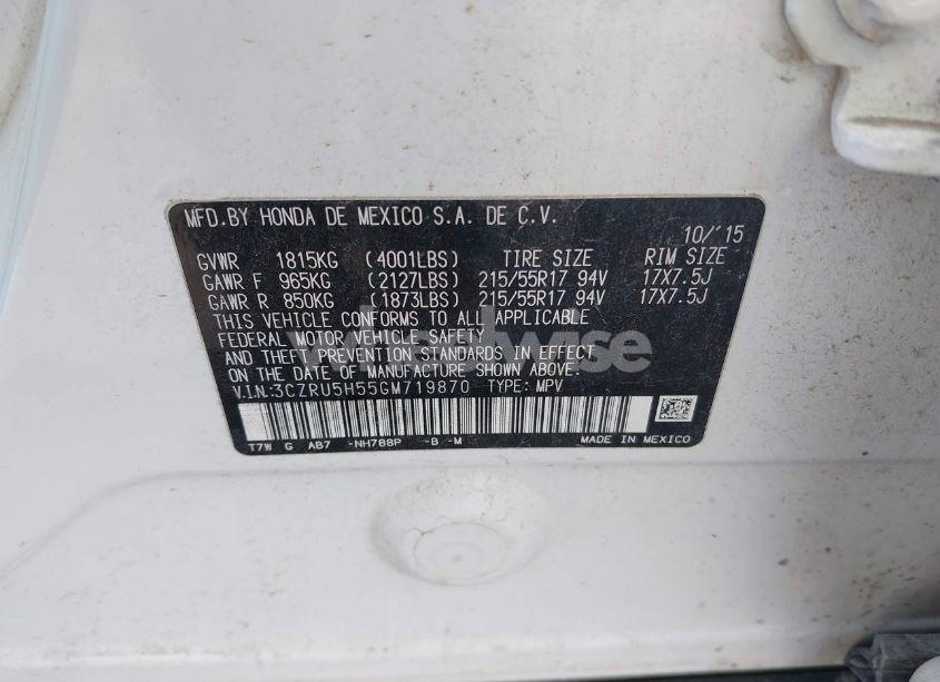 Photo 9 of 2016 Honda Hr-v EX (VIN 3CZRU5H55GM719870)