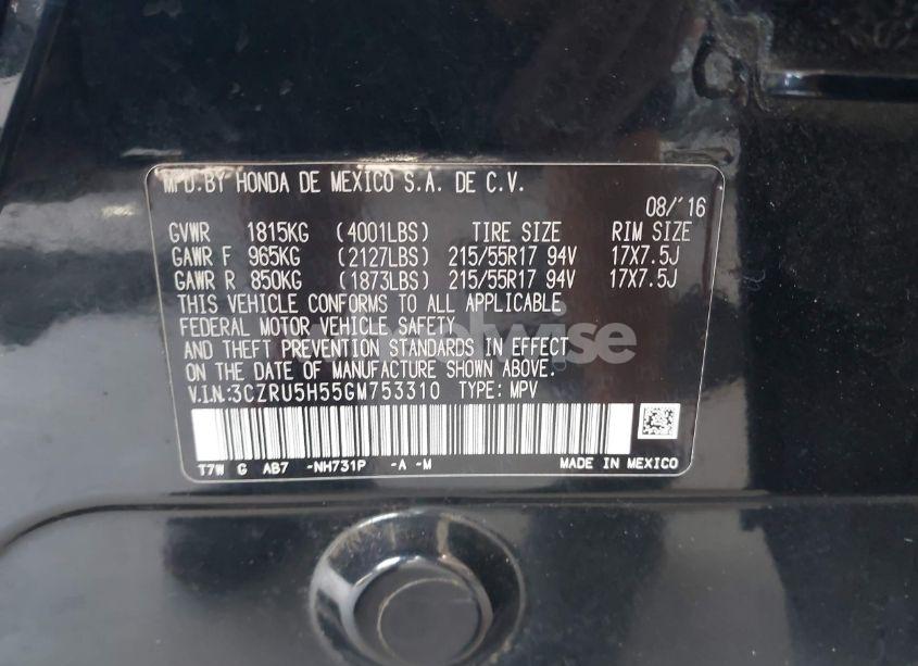 Photo 9 of 2016 Honda Hr-v EX (VIN 3CZRU5H55GM753310)