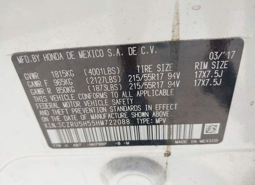 Photo 9 of 2017 Honda Hr-v EX (VIN 3CZRU5H55HM722088)