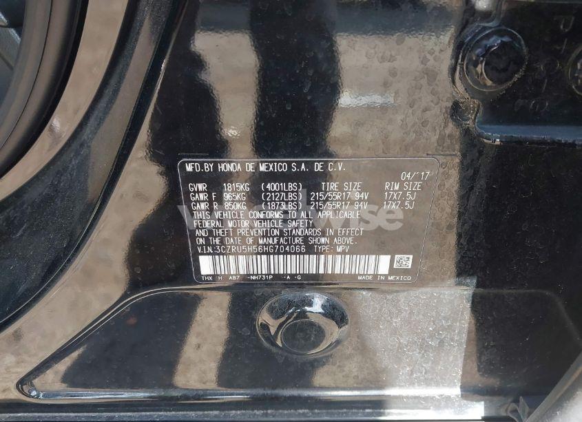 Photo 9 of 2017 Honda Hr-v EX (VIN 3CZRU5H56HG704066)