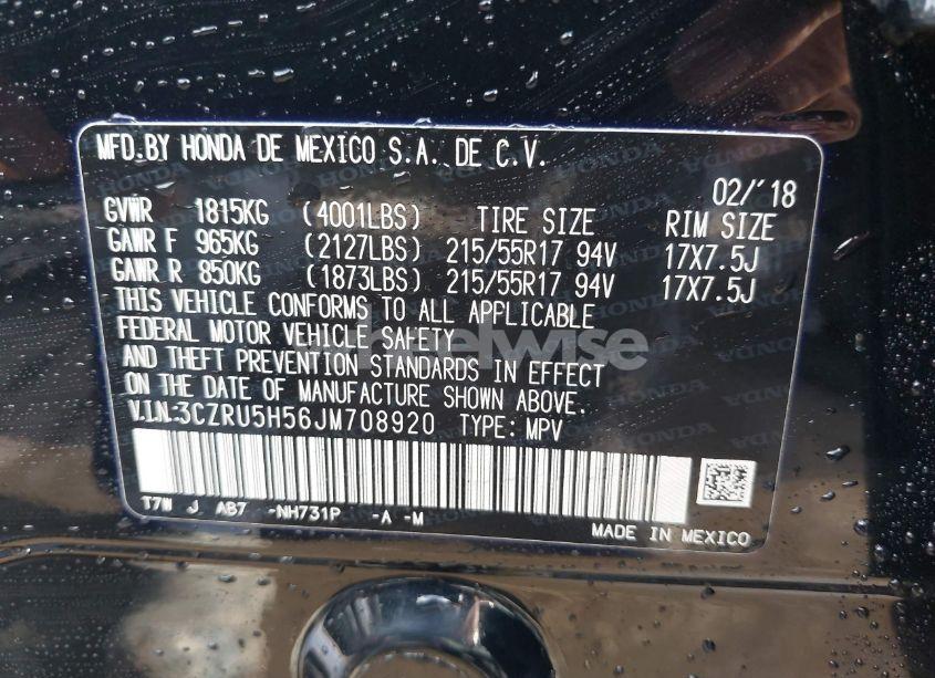 Photo 9 of 2018 Honda Hr-v EX (VIN 3CZRU5H56JM708920)