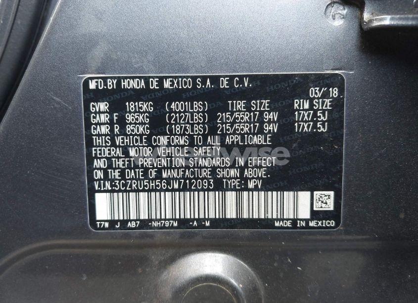 Photo 9 of 2018 Honda Hr-v EX (VIN 3CZRU5H56JM712093)