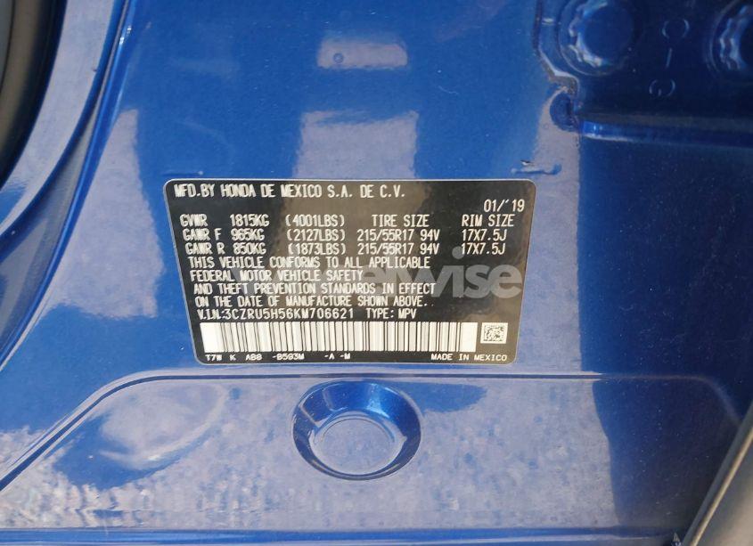 Photo 9 of 2019 Honda Hr-v EX (VIN 3CZRU5H56KM706621)