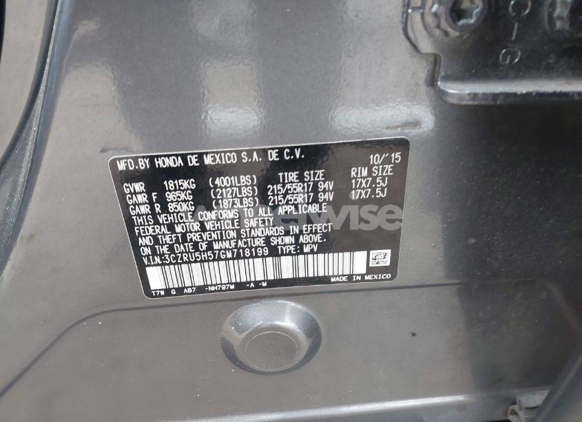 Photo 9 of 2016 Honda Hr-v EX (VIN 3CZRU5H57GM718199)