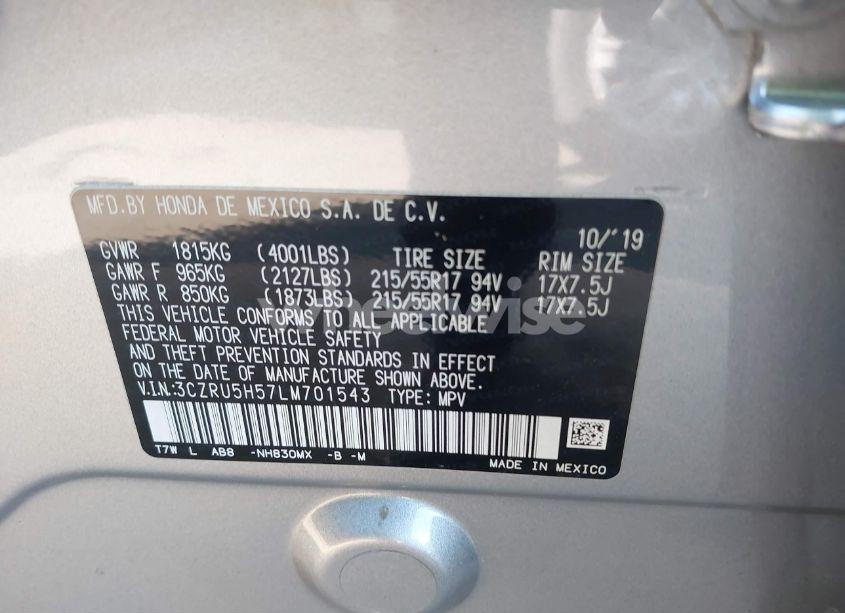 Photo 9 of 2020 Honda Hr-v (VIN 3CZRU5H57LM701543)