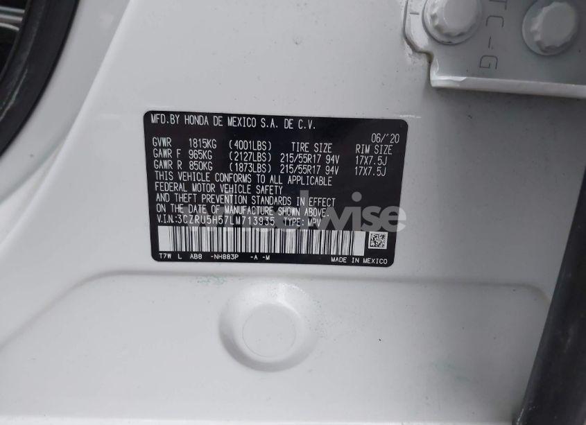 Photo 9 of 2020 Honda Hr-v 2WD EX (VIN 3CZRU5H57LM713935)