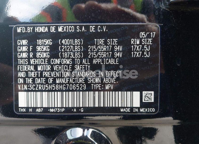 Photo 9 of 2017 Honda Hr-v EX (VIN 3CZRU5H58HG706529)