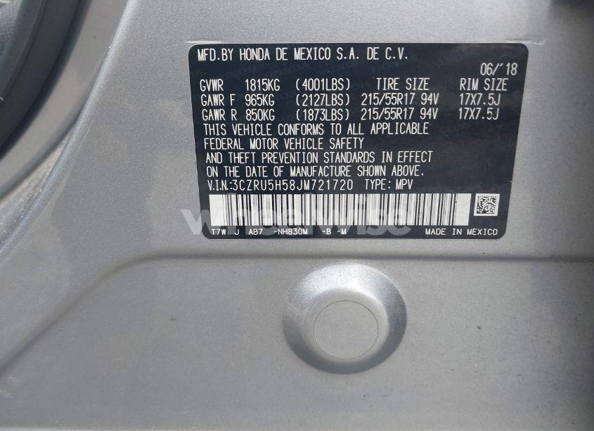 Photo 9 of 2018 Honda Hr-v EX (VIN 3CZRU5H58JM721720)