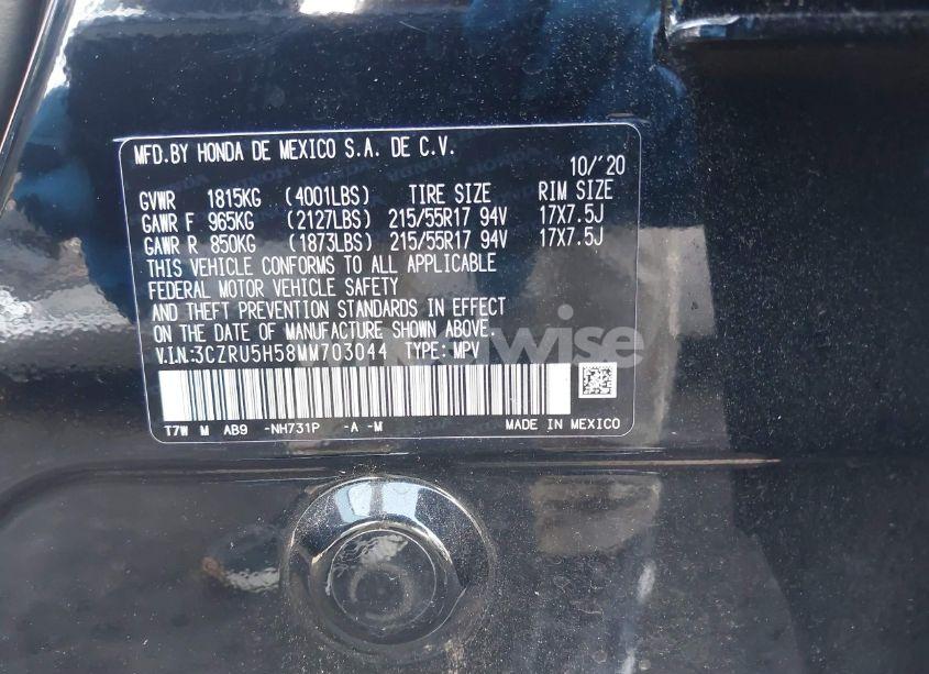 Photo 9 of 2021 Honda Hr-v 2WD EX (VIN 3CZRU5H58MM703044)