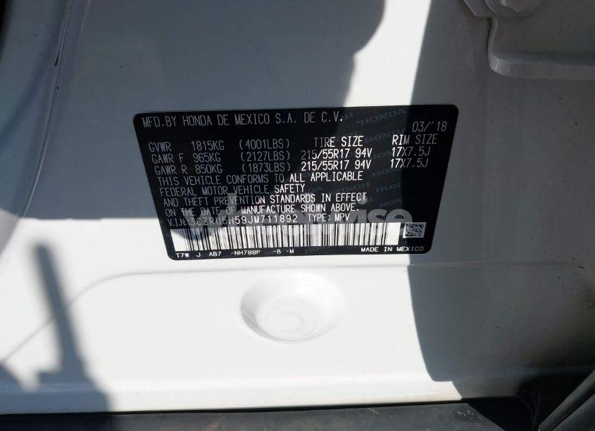 Photo 9 of 2018 Honda Hr-v EX (VIN 3CZRU5H59JM711892)