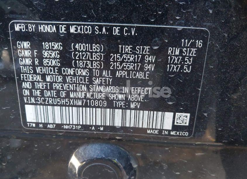 Photo 9 of 2017 Honda Hr-v EX (VIN 3CZRU5H5XHM710809)