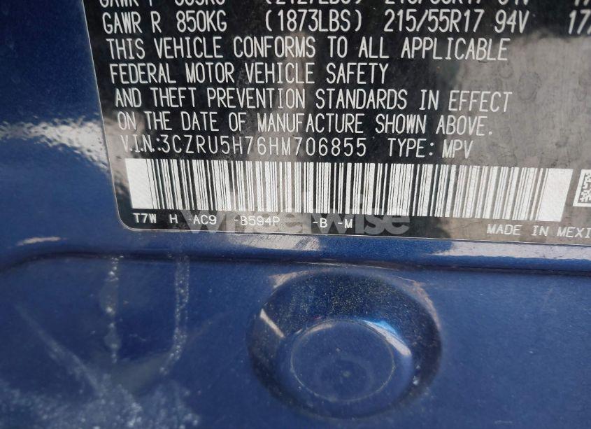 Photo 9 of 2017 Honda Hr-v EX-L (VIN 3CZRU5H76HM706855)