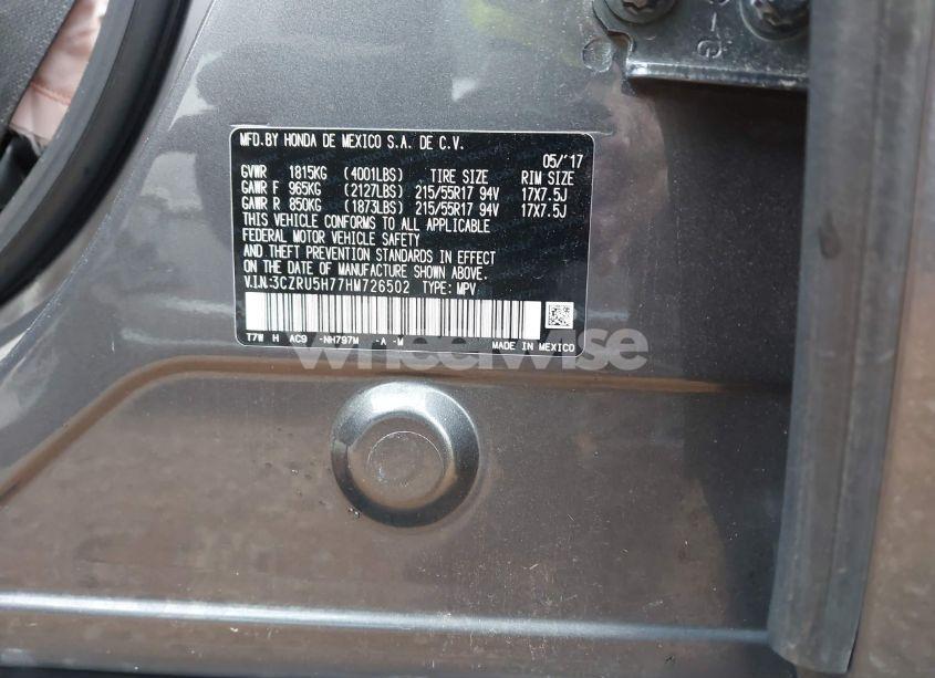 Photo 9 of 2017 Honda Hr-v EX-L (VIN 3CZRU5H77HM726502)