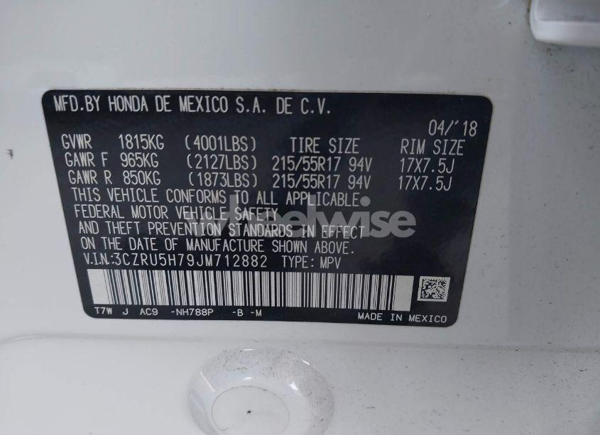 Photo 9 of 2018 Honda Hr-v EX-L (VIN 3CZRU5H79JM712882)