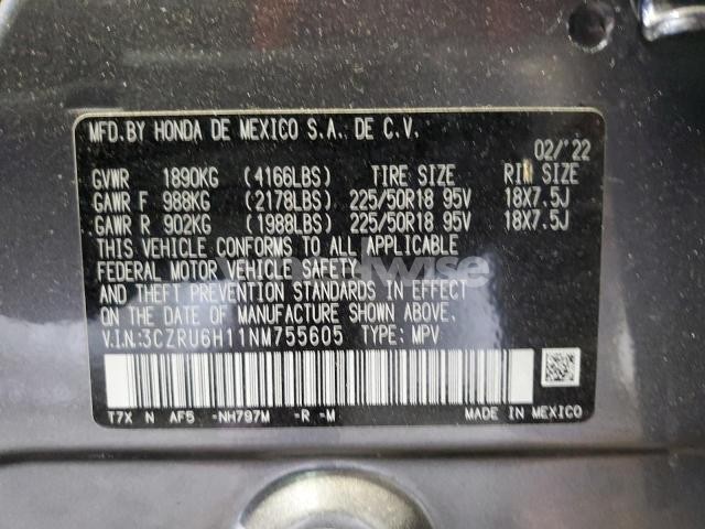 Photo 8 of 2022 HONDA HR-V SPORT (VIN 3CZRU6H11NM755605)