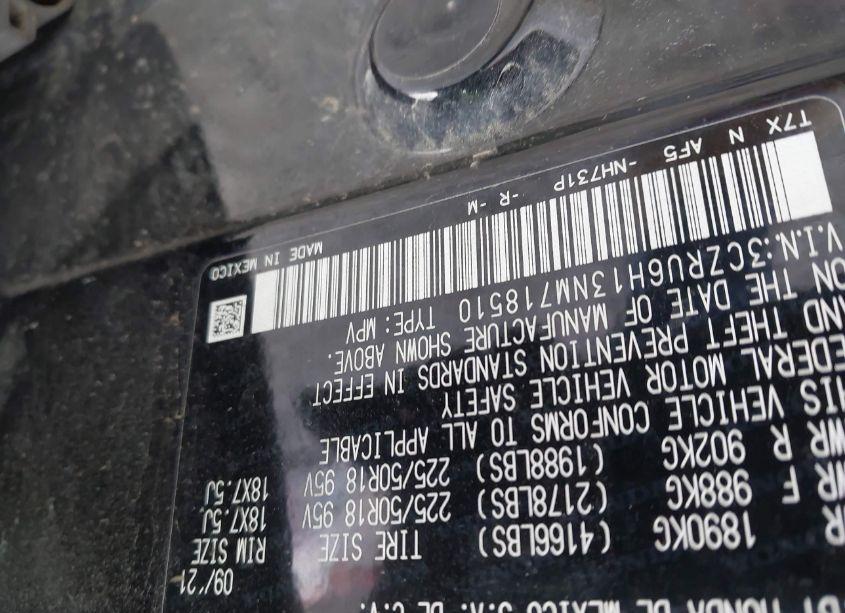 Photo 9 of 2022 Honda Hr-v AWD SPORT (VIN 3CZRU6H13NM718510)