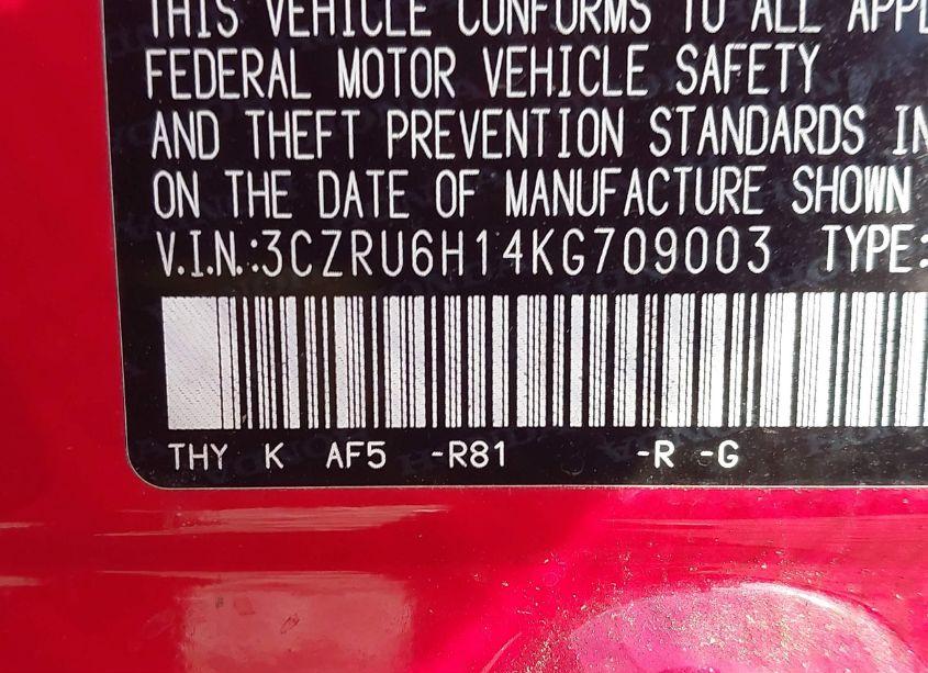 Photo 9 of 2019 Honda Hr-v SPORT (VIN 3CZRU6H14KG709003)