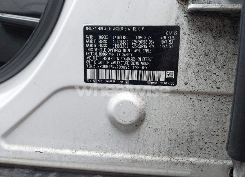 Photo 9 of 2019 Honda Hr-v SPORT (VIN 3CZRU6H17KM709093)