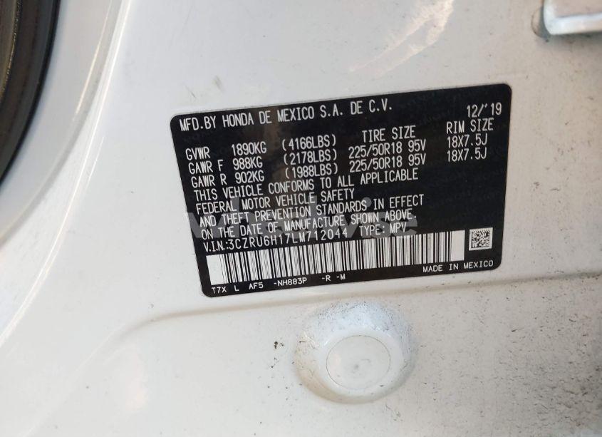 Photo 9 of 2020 Honda Hr-v AWD SPORT (VIN 3CZRU6H17LM712044)