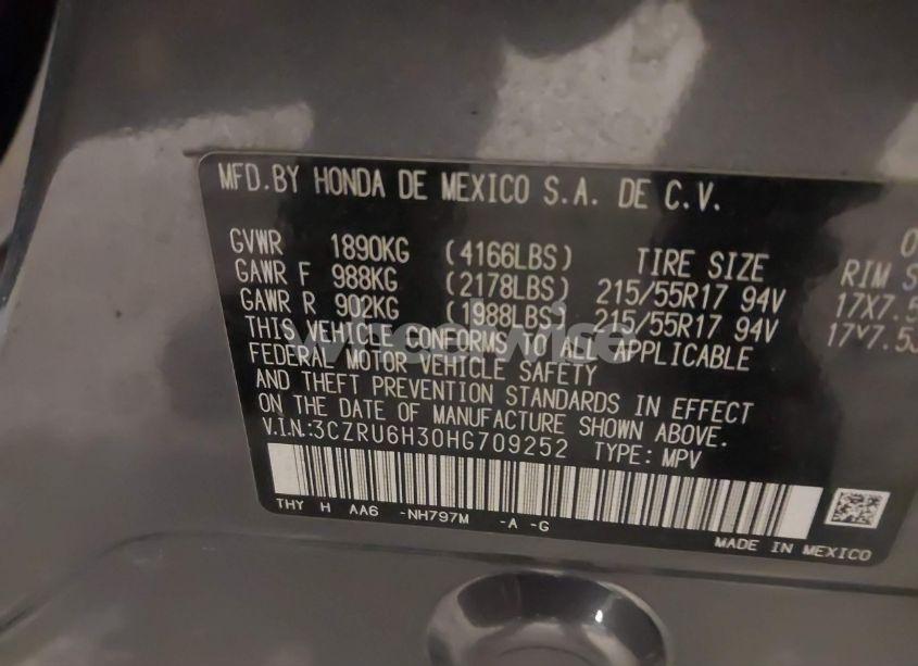 Photo 9 of 2017 Honda Hr-v LX (VIN 3CZRU6H30HG709252)