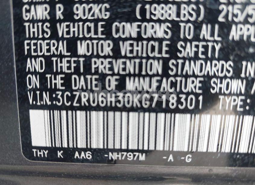 Photo 9 of 2019 Honda Hr-v LX (VIN 3CZRU6H30KG718301)