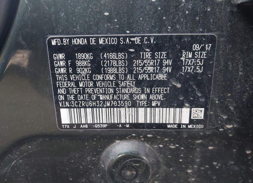 Photo 9 of 2018 Honda Hr-v LX (VIN 3CZRU6H32JM703590)