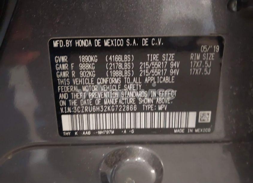 Photo 9 of 2019 Honda Hr-v LX (VIN 3CZRU6H32KG722866)