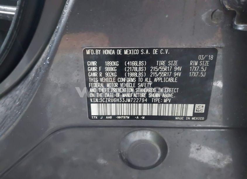 Photo 9 of 2018 Honda Hr-v LX (VIN 3CZRU6H33JM722794)