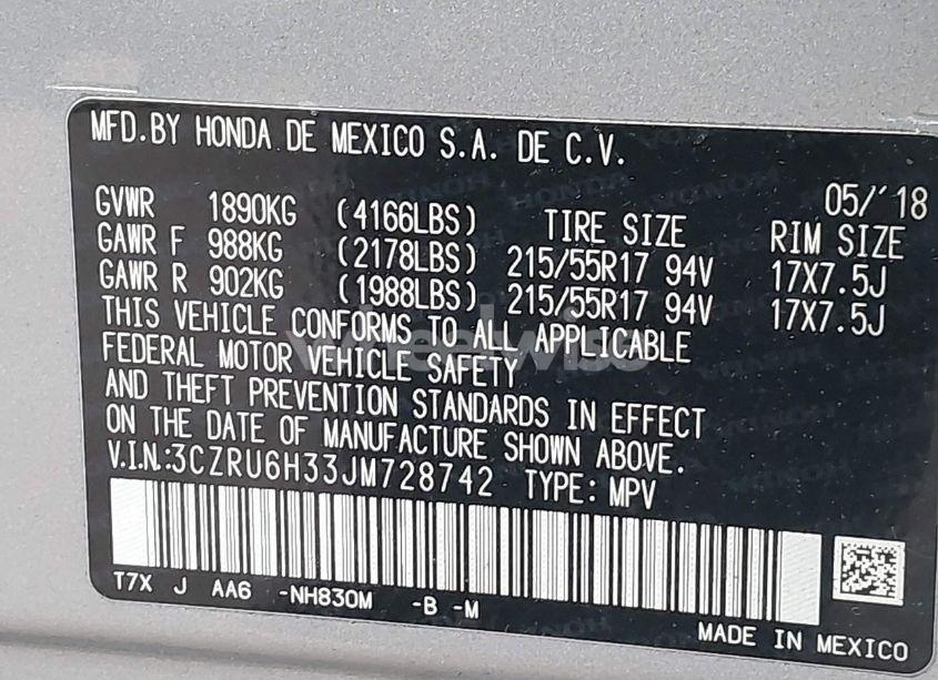 Photo 9 of 2018 Honda Hr-v LX (VIN 3CZRU6H33JM728742)