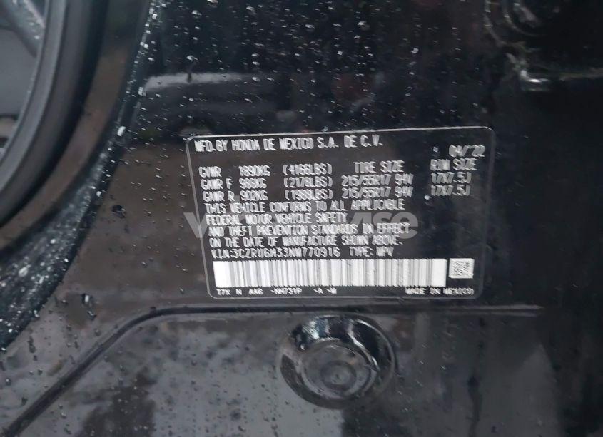 Photo 9 of 2022 Honda Hr-v AWD LX (VIN 3CZRU6H33NM770916)